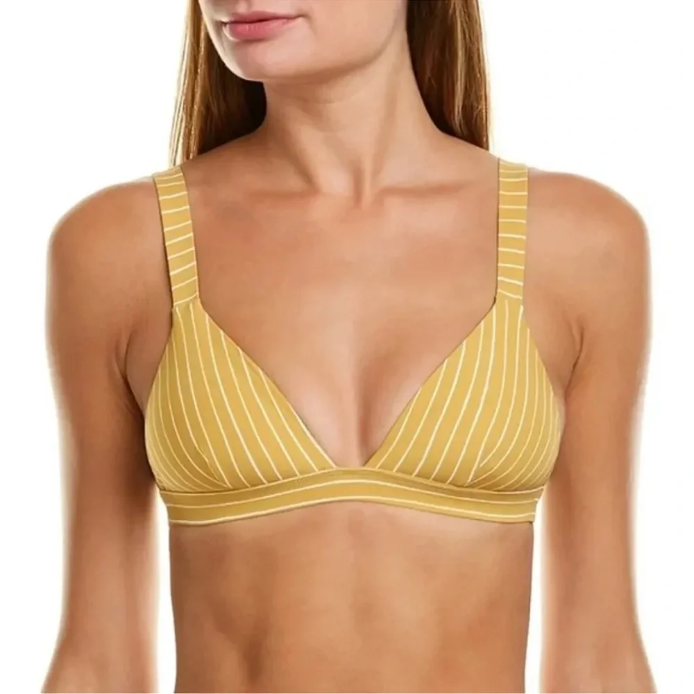Vitamin A Neutra Swim Triangle Top and Luciana Bottom Bikini Set Dorada